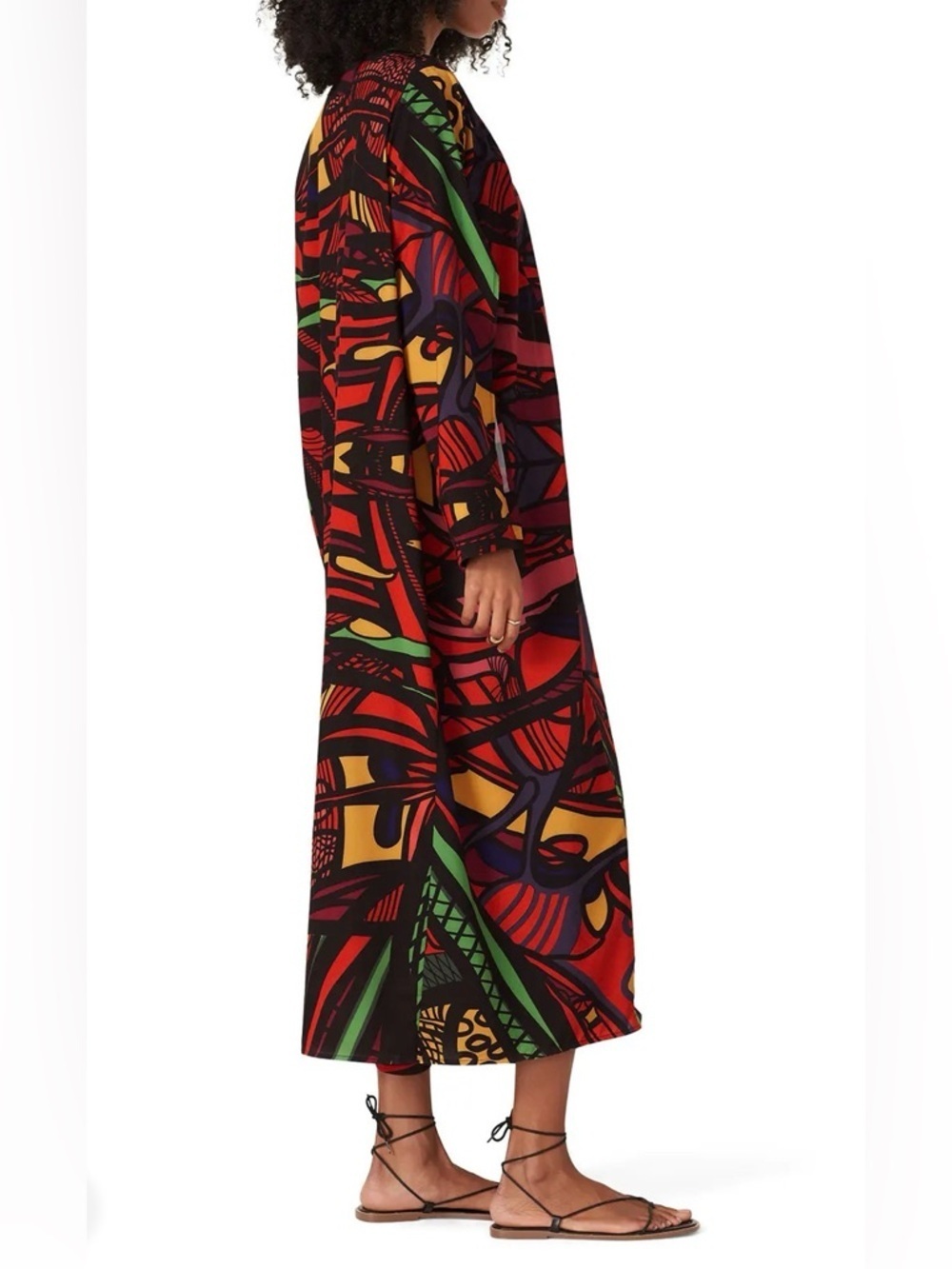 Kahindo Multi Print Kimono size L. Colorful Beach coverup - Picture 5 of 11